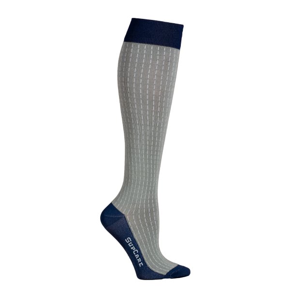 Compression Stockings Bamboo, Pinstriped Green/Navy