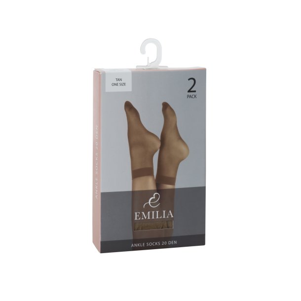 Nylon Ankle Socks, 2-Pack, Soleil