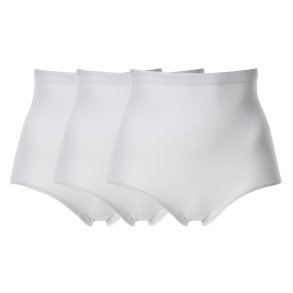 Pack of 2 women's briefs in stretch cotton in White and Gray Body Touch Easy