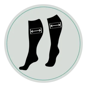 Støttestrømper med bred læg