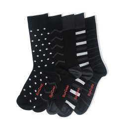 Presentfrpackning 5 Par Bambu Strumpor utan Kompression, Svart Mix