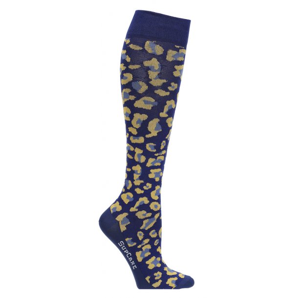 Compression Stockings Cotton, Blue Leopard
