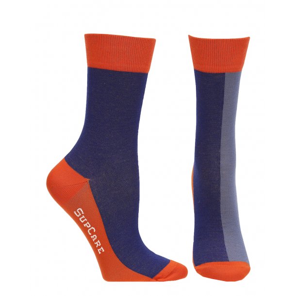 Compression Crew Socks Bamboo, Blue/Red