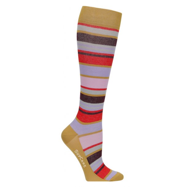 Compression Stockings Bamboo, Red/Pink Stripes