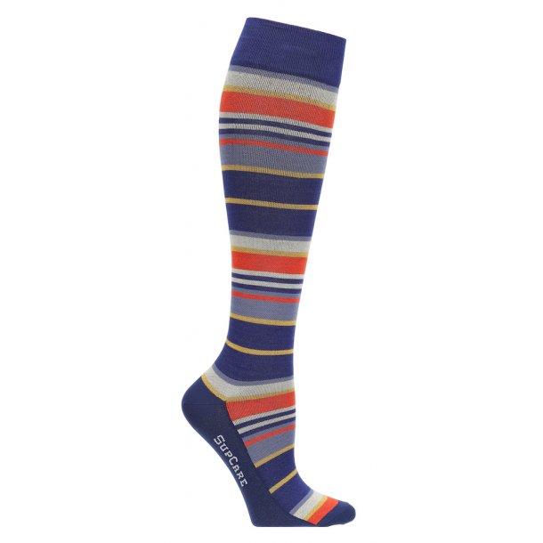 Compression Stockings Bamboo, Red/Blue Stripes