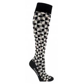 Cotton compression stockings, black herringbone with silver glitter –  SupCare