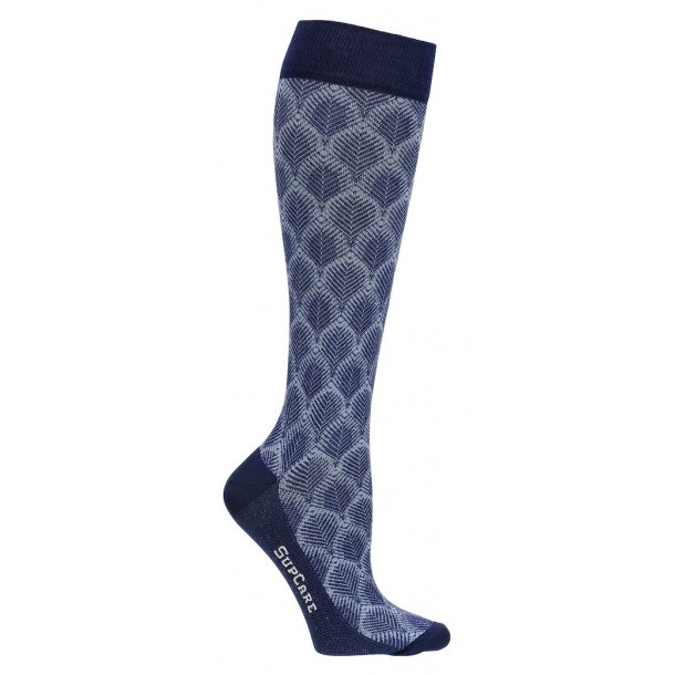 Compression Stockings Bamboo, Blue Leaf Knit
