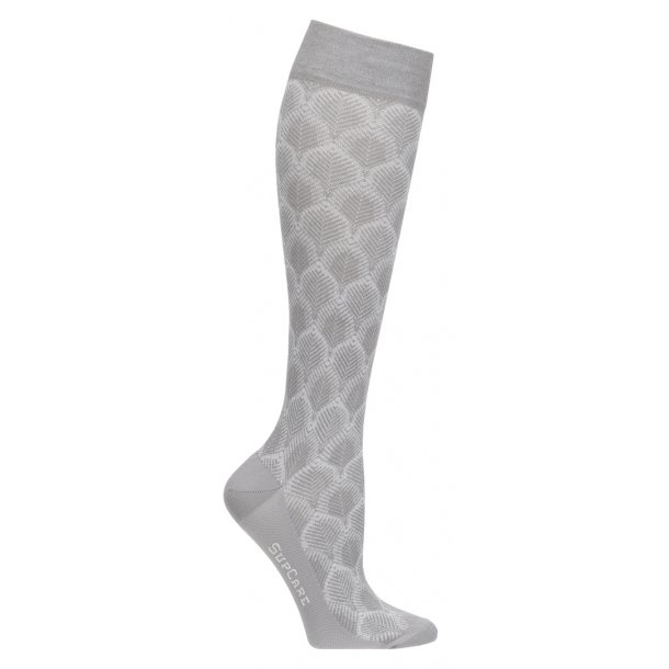 Compression Stockings Bamboo, Grey Leaf Knit