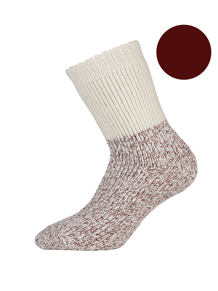 WOOLY-Socks - Wool Socks with Silicone Sole, Bordeaux