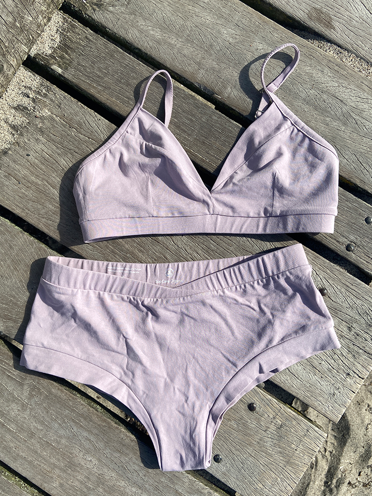 set (bra + panties) dark purple, basic see-through - Shop brababa