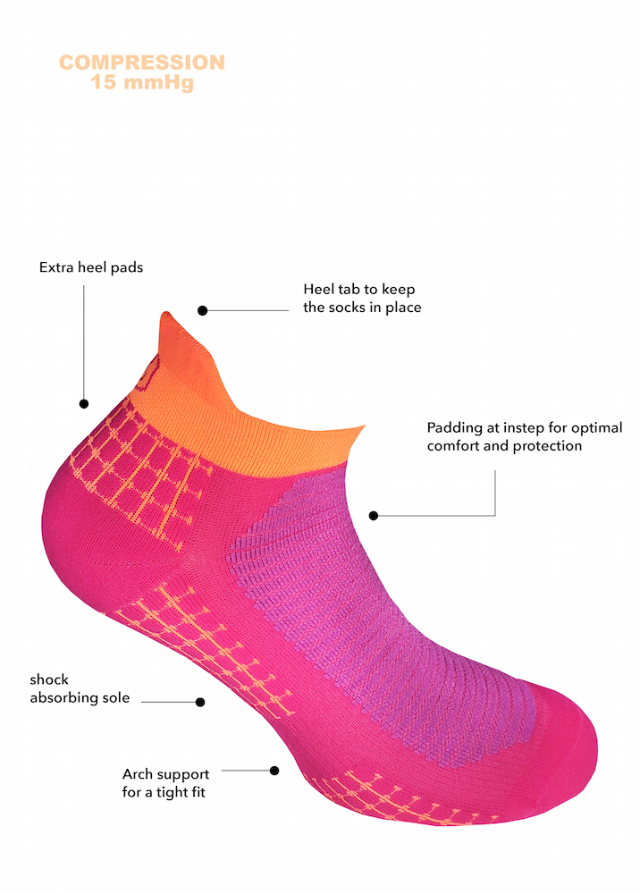 Ankle Compression Socks Extreme Bounce, Pink