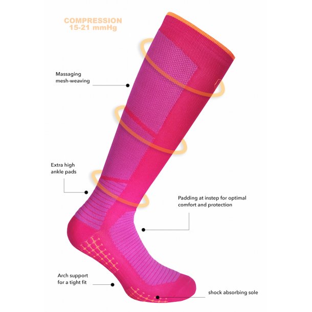 Chaussettes de compression Extreme Bounce, rose
