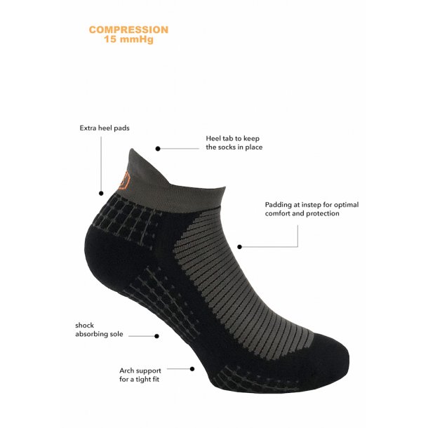 Socquettes de compression Extreme Bounce, noir