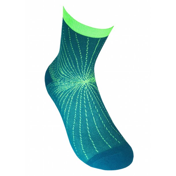 Korte Kompressionsstrmper Cooling Knit, Bl/Grnn