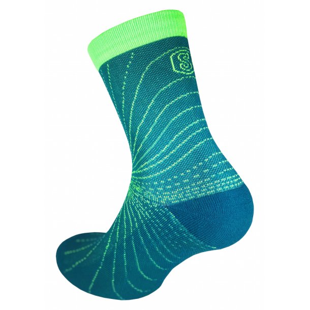 Korte Kompressionsstrmper Cooling Knit, Bl/Grnn