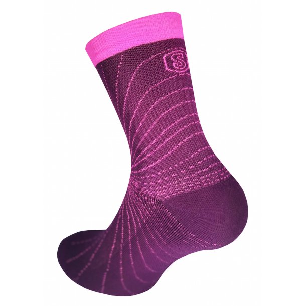 Korte Kompresjonsstrmper Cooling Knit, Lilla/Rosa