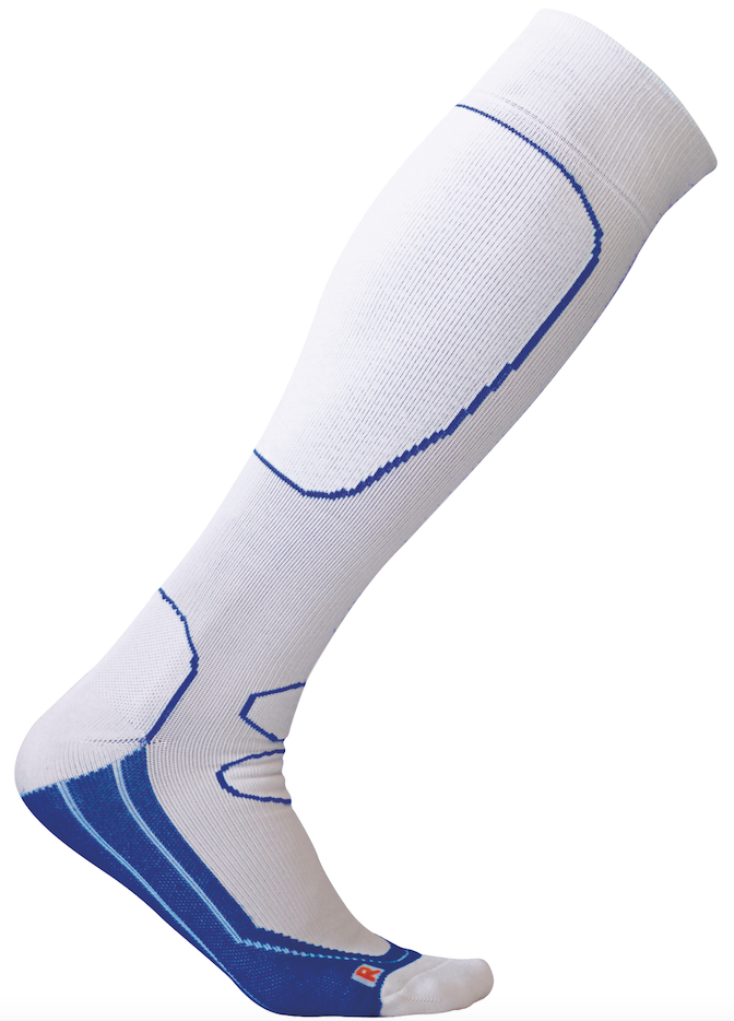 Senator kleuring langs SupCare Recovery compression socks for sports, white