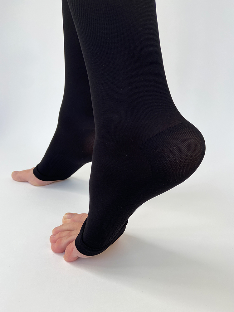 Medical Compression Stockings Class 2, Open Toe, Black