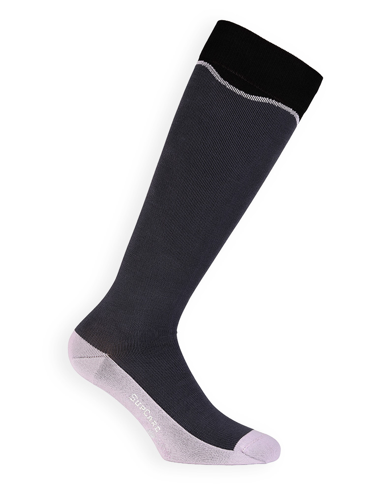 Compression stockings Bamboo fibers gray pattern