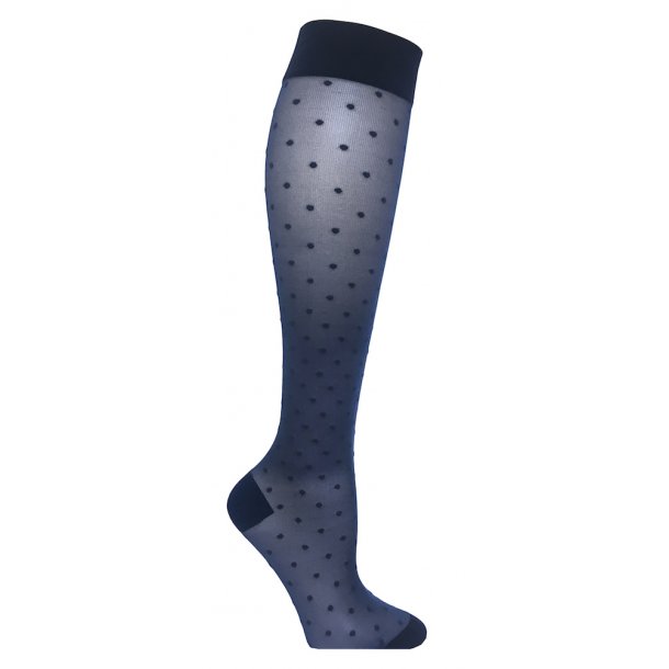 Nylon Compression Stockings, Blue with Dots