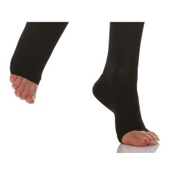 Nylon Compression Stockings 140 Denier, Open Toe, Black