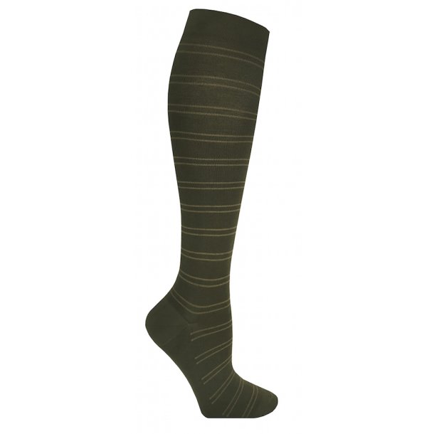 Medical Compression Stockings Class 2, Green with Stripes