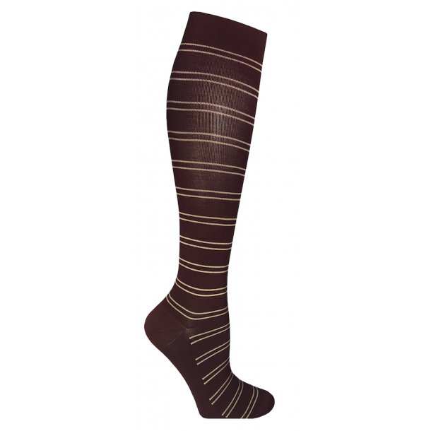 Medical Compression Stockings Class 2, Bordeaux with Stripes