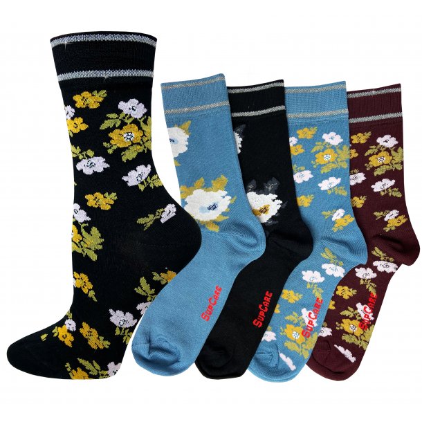 Bamboo Socks without Compression, 5 pairs, Flower Garden