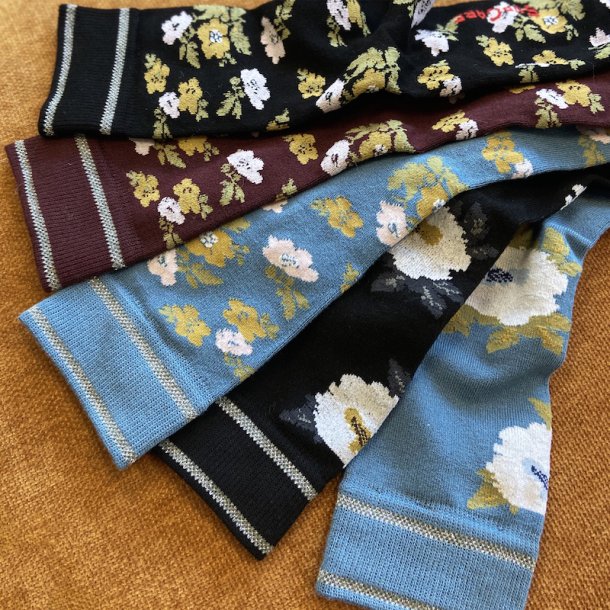 Bambu Strumpor utan Kompression, 5 par, Flower Garden