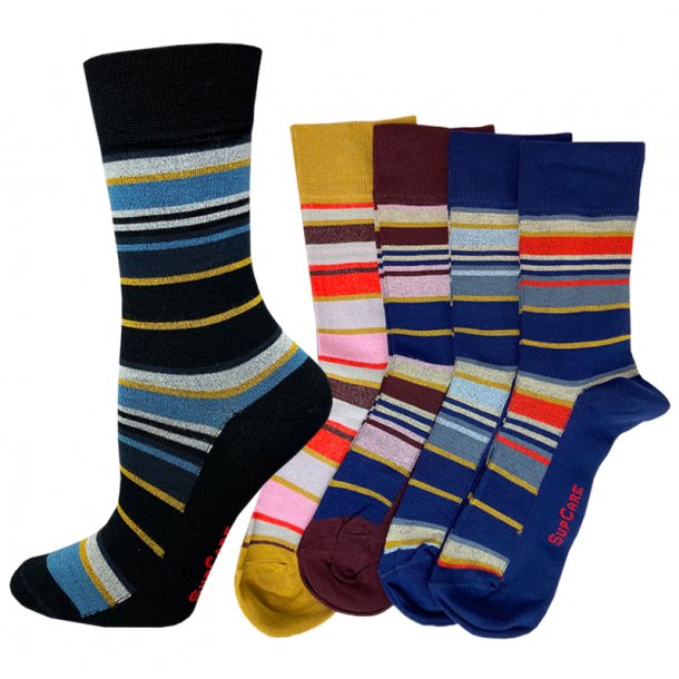 Bamboo sokken zonder compressie, 5 paar, Tivoli stripes