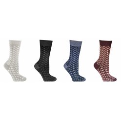 Bamboo Socks without Compression, 4 Pairs, Retro Designs