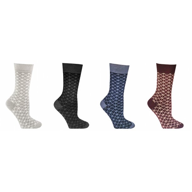 Bamboo Socks without Compression, 4 Pairs, Retro Designs