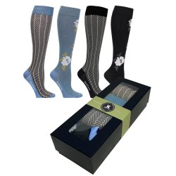 Gaveeske 4 par Stttestrmper Bomull, Glitter Glamour Mix