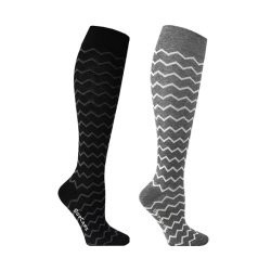 Giftbox 2 Pairs Compression Stockings Cotton, Zig-Zag Pattern