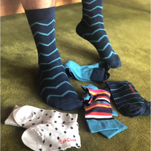 Presentfrpackning 5 Par Bambu Strumpor utan Kompression, Bl Mix