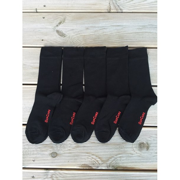 Bamboo Socks without Compression, 5 Pairs, Plain Black