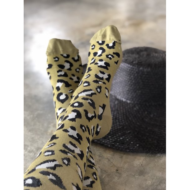 Stttestrmper Bomull, Grnn Leopard