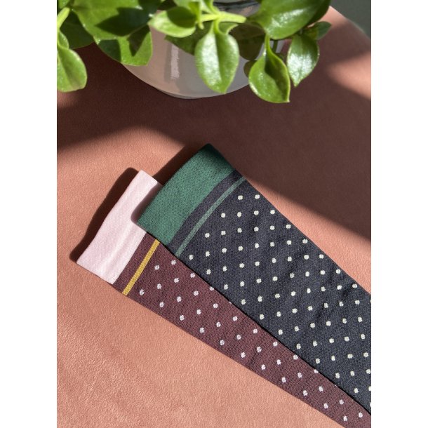 Medisinske Kompresjonsstrmper, Klasse 2, Svart/Grnn med Prikker