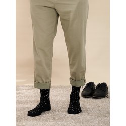 Korte Stttestrmper Bomull, Svart med Hvite Prikker