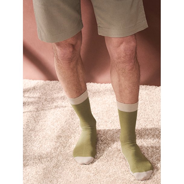 Korte Stttestrmper Bambus, Grnn/Natur