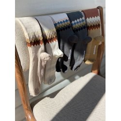 Giftbox 5 Pairs Compression Stockings Wool/Cotton, Checkered Mix