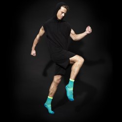 Korte Kompressionsstrmper Cooling Knit, Bl/Grnn