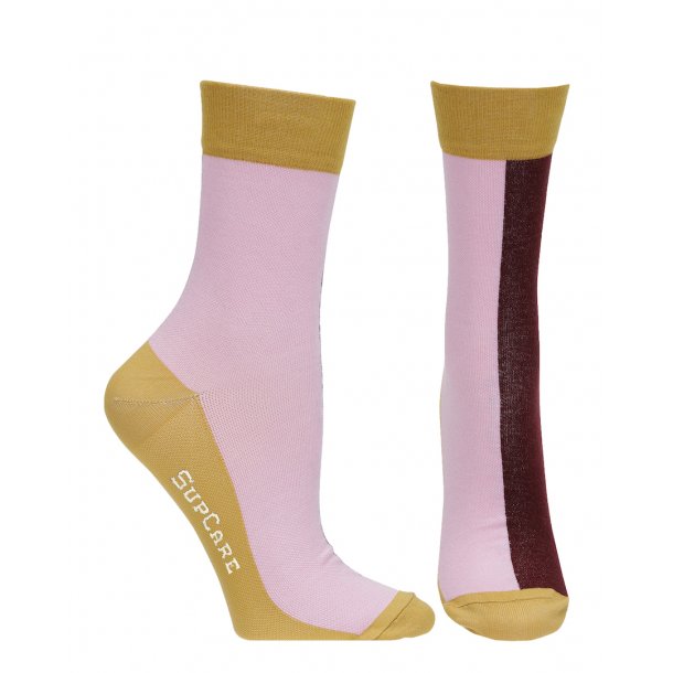 Compression Crew Socks Bamboo, Pink/Curry