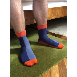 Korte Stttestrmper Bambus, Bl/Rd