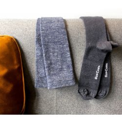 Compression Stockings Wool and Cotton, Jeans Blue