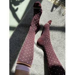 Medical Compression Stockings Class 2, Bordeaux with Dots