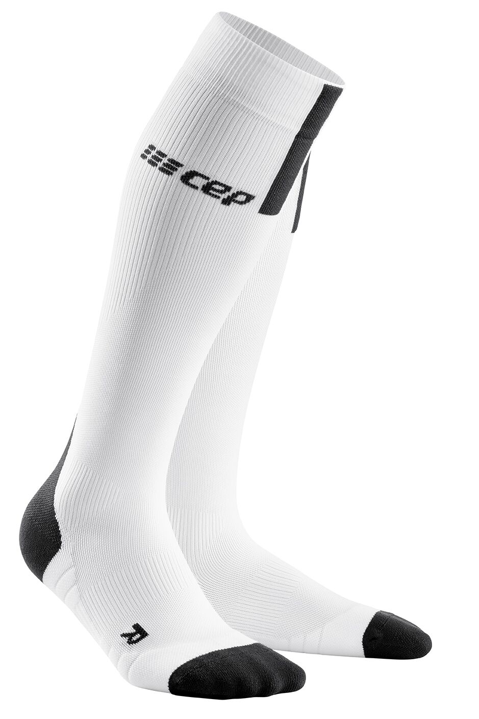 CEP Run 3.0 Compression Tall Socks, White/Black, Women