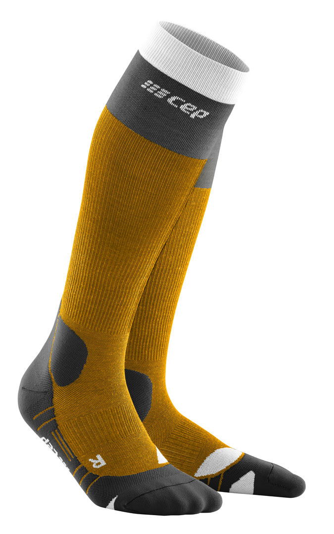CEP Compression Tall Socks with Merino Wool, For Hiking, Sungold, Women