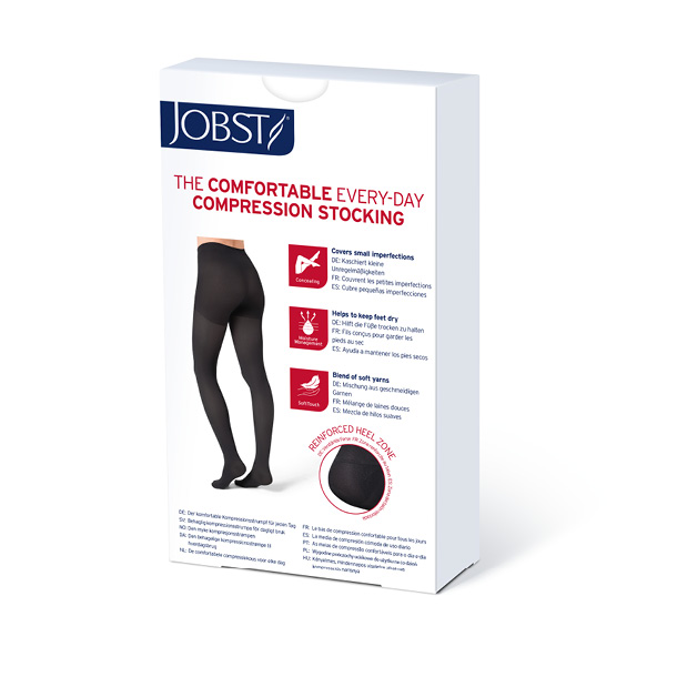 JOBST Opaque Waist High 20-30 mmHg Compression Stockings Pantyhose, Closed  Toe, Large, Natural