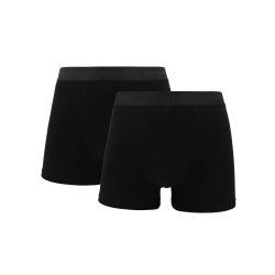 Set van 2 Boxertrunks Voor Heren, Bamboe, Zwart/Zwart